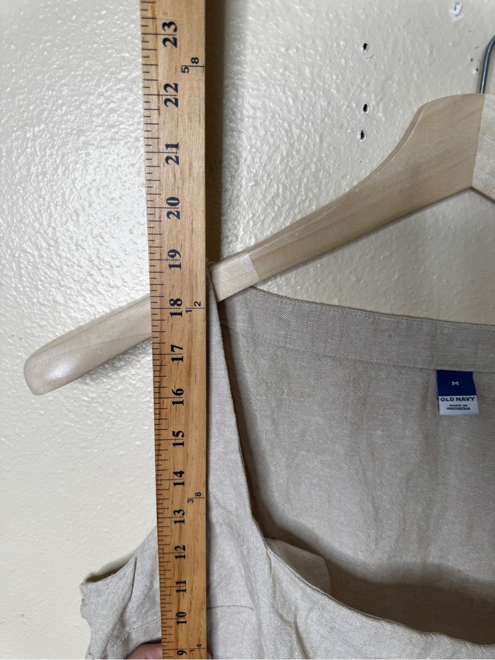 Old Navy Shirt Women's Medium Beige Square Neck Linen-Blend Tank Top NWT - Picture 4 of 6